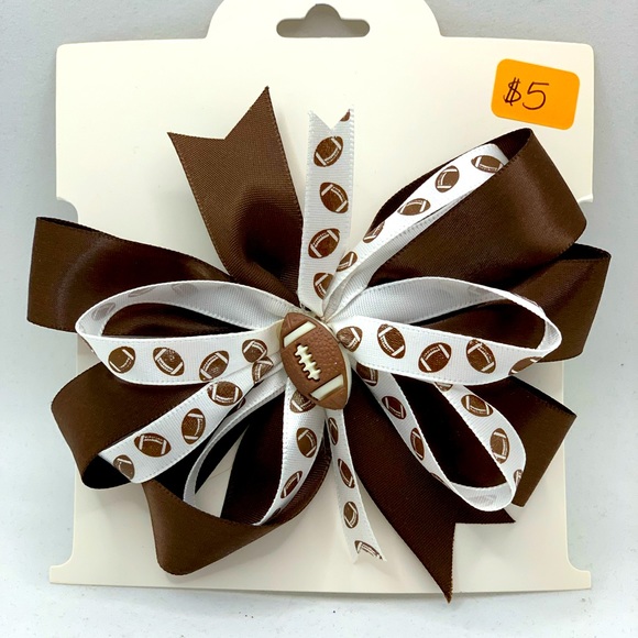 Little girls handmade football hair bow - Picture 1 of 2